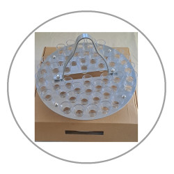 Brushed Aluminium Stackable Tray 48-hole with Cups